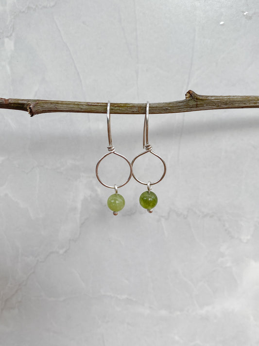 Peridot & Sterling Silver Small Dangle Earrings - Made to Order