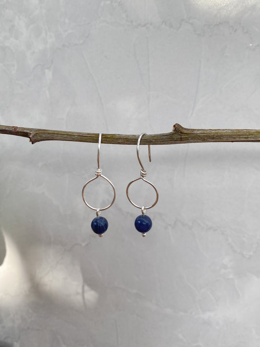 Sodalite & Sterling Silver Small Dangle Earrings - Made to Order