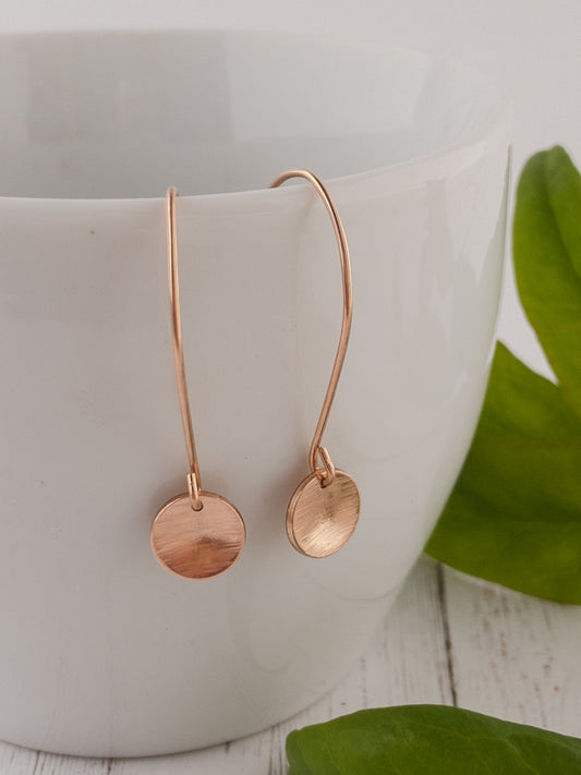 Rose Gold Filled Small Circle Earrings - Made to Order