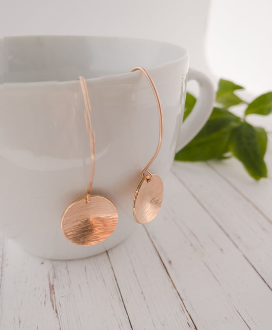 Large Circle Rose Gold Filled Earrings - Made to Order