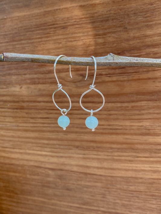 Amazonite & Sterling Silver Small Dangle Earrings - Made to Order