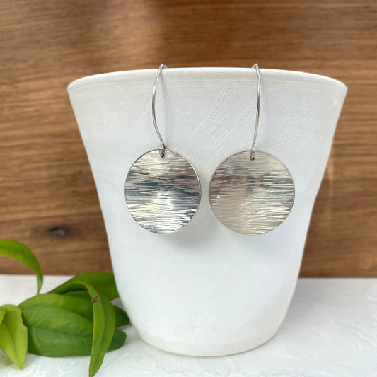 Extra Large Silver Circle Earrings - Made to Order